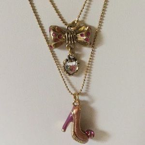 Betsey Johnson bow heels necklace